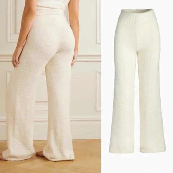 SKIMS Cozy Knit Lounge Pants Bouclé Fleece Cream Wide Leg in Ivory Women’s S/M - Picture 7 of 7